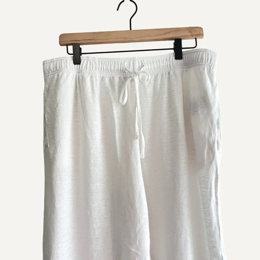 Vilebrequin Men's Beach at Home Linen Drawstring Pants White XXL EUC Relaxed Fit